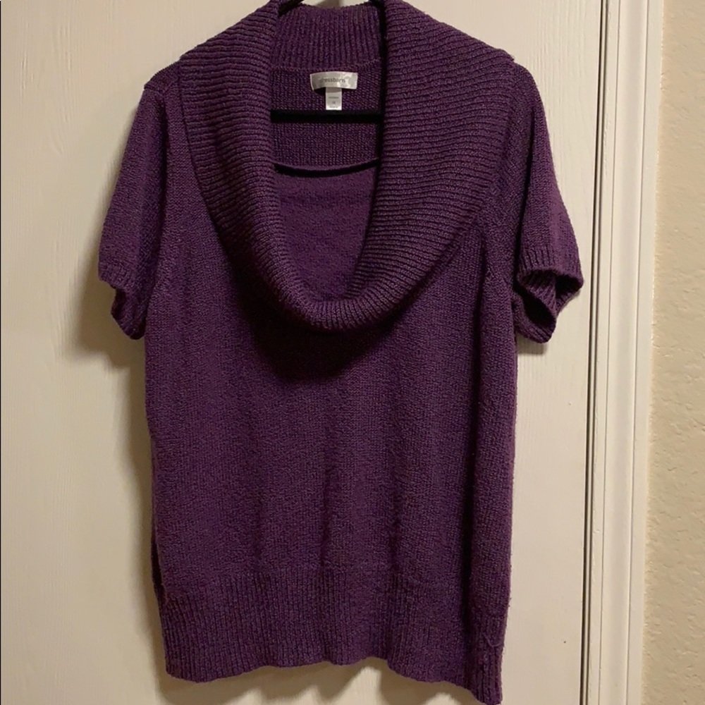 Short sleeve purple sweater